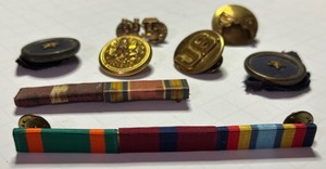 Collection of U.S. ROTC Military Pins and Ribbons