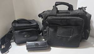 3 Camera Bags Large Bagmaster, Medium Targus & Small Cybershot Case