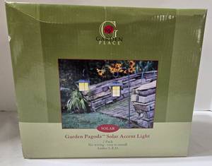 Garden Place Garden Pagoda Solar Accent LED Light 2-Pack - NEW
