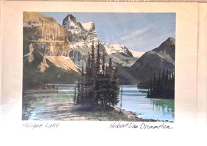 lot 376 image: Maligne Lake Art Card by Hubert Van Drimmelen - Edition Series - New