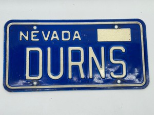 lot 381 image: Nevada License Plate DURNS Vintage Never Used