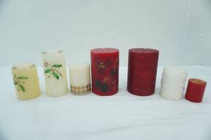 lot 52 image: Holiday Themed Pillar Candles
