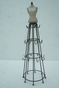lot 53 image: Vintage-Style Wire Dress Jewelry Stand 19 tall