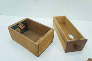 lot 116 image: Vintage Wooden Box and Vintage Wooden Drawer