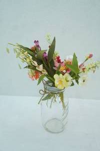 lot 119 image: Kerr Canning Jar and Artificial Flower Arrangement