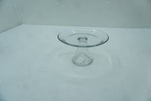 lot 166 image: Clear Glass Pedestal Cake Stand 5 tall by 8 diameter