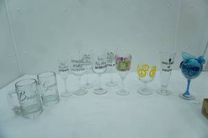 lot 188 image: Stemmed Wine Glasses and Glass Mugs