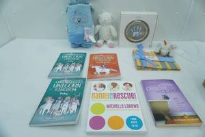 lot 286 image: NEW Hallmark Baptism Picture Frame, Plush Toys and Blanket, Mini Photo Album, Children & Parent Books