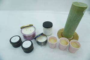 lot 296 image: Variety of Candles, Diffuser Sticks, candle holder plate