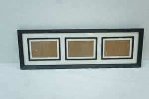 lot 304 image: Picture Frame. Holds 3 Photos. 26.5x8.5. NEWLIKE NEW Condition