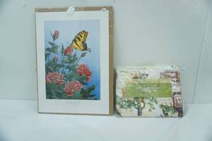 lot 341 image: Kiss of the Swallowtail b Robert E. Hinton Art Print. 13x 18 NEW Vinyl Tablecloth. 58x 90