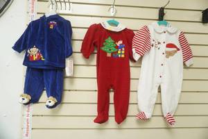 lot 345 image: NEWLIKE NEW Vintage Christmas Baby Outfits. 3-6 month size