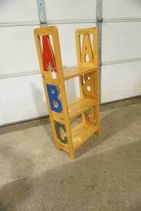 lot 354 image: Wooden ABC 3-Tier Shelf 15xx35