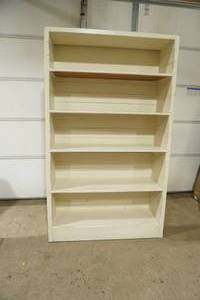 lot 361 image: Wooden Bookshelf. Painted cream color. 40x 13x 67