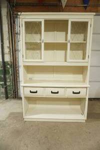 2 Piece Bernhardt Painted Wooden Cabinet Hutch 51"x17"x79" tall