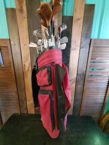 lot 84 image: Golf Bag, Lots of Clubs, and Golf Balls