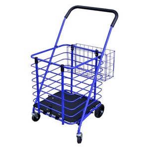 lot 26 image: Milwaukee Steel Shopping Cart in Blue with Accessory Basket