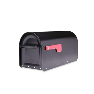 lot 48 image: Architectural Mailboxes Sequoia Black, Large, Steel, Heavy Duty Post Mount Mailbox