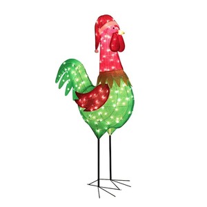 lot 80 image: VEIKOUS 6 ft. 3D Rooster Outdoor Christmas Holiday Yard Decoration Warm White Light
