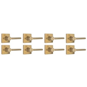 lot 115 image: Defiant Tonebridge Brushed Gold HallCloset Door Lever with Square Rose 8-Pack