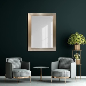 lot 120 image: Glacier Bay 24 in. W x 35 in. H Rectangular PS Framed Wall Bathroom Vanity Mirror in Brushed Nickel