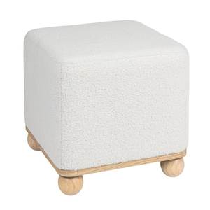 lot 127 image: Storied Home Brooklyn Cream Boucle Fabric Square Upholstered Ottoman