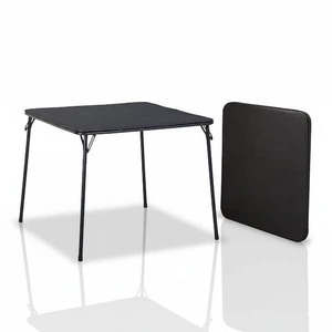 lot 152 image: Homy Casa Feady 34.6 in. Black Foldable Plastic Top Card Table, Collapsible Portable Design for HomeOffice, 140 lbs. Capacity