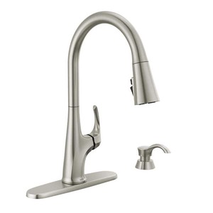 lot 164 image: Delta Hyde Single-Handle Pull Down Sprayer Kitchen Faucet with ShieldSpray Technology in Spotshield Stainless
