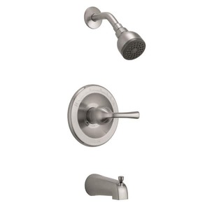 lot 166 image: Delta Foundations Single-Handle 1-Spray Tub and Shower Faucet in Brushed Nickel