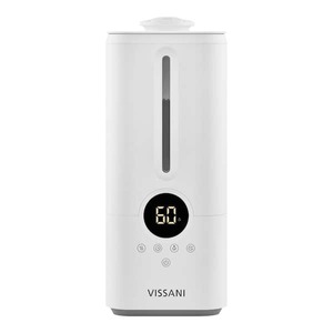 lot 190 image: Vissani 1.5 Gal. Ultrasonic Humidifier 360 Degree Turning Dual Nozzle Cool Mist for Medium Room in White