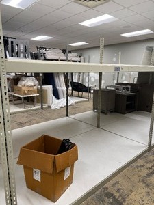 lot 344 image: Industrial Steel Warehouse Shelving Rack, 2-Tier - Storage Unit #14 CONTENTS NOT INCLUDED