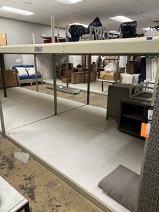 lot 345 image: Industrial Steel Warehouse Shelving Rack, 2-Tier - Storage Unit #15 CONTENTS NOT INCLUDED