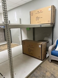 lot 348 image: Industrial Steel Warehouse Shelving Rack, 2-Tier - Storage Unit #18 CONTENTS NOT INCLUDED