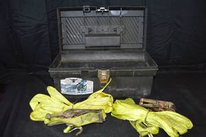 lot 103 image: Tool Box with ratchet straps