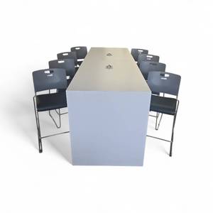 lot 63 image: Conference Table w Power and 8 Chairs 108x36x42