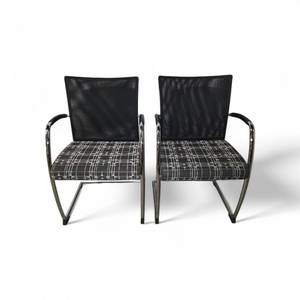 lot 108 image: 2 Sled Base Mesh Back Chairs