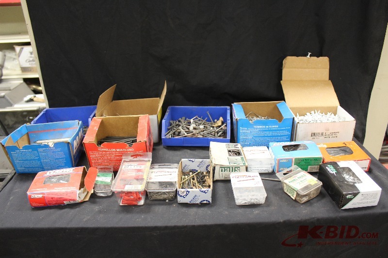 lot 61 image: Mega Lot of Nails, Screws, etc..