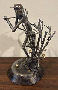 lot 56R image: LL - Steampunk Style Metal Golfer Sculpture