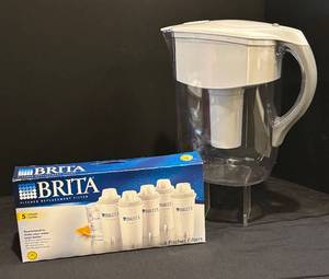 lot 79R image: LL - Brita Pitcher with 5 Replacement Filters - Boxed Filter Pack Included