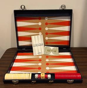 lot 80R image: LL - Vintage Backgammon Set - Folding Case