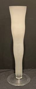 lot 89R image: LL - Tall Frosted Glass Vase