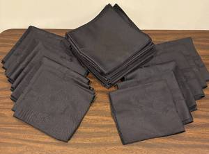 lot 96R image: LL - Over 40 Black Linen Napkins