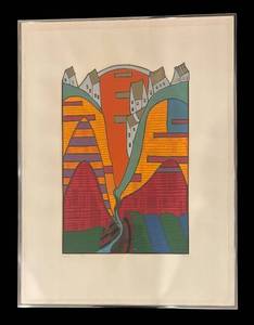 lot 121KL image: LL - Butch Skynear Blue Stream from a Yellow Sun - Artist Proof Print
