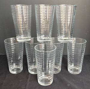 lot 137R image: LR - Eight Pasabahce Bock Optic Tumblers