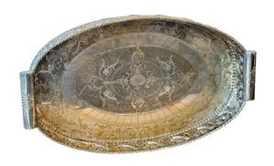 lot 141R image: LR - Castilian Imports Silver Plated Tray