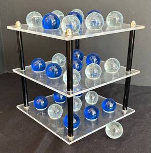 lot 157R image: LR - 3D Tic-Tac-Toe Game - 3 Levels with Glass Marbles