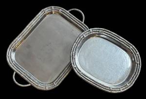 lot 202R image: LR - Two Mariposa Silver Platters