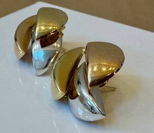 lot 13D image: 14K Tri-Tone Gold Earrings