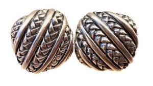 lot 15J image: Scott Kay Sterling Silver Braided Ball Earrings