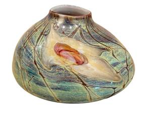 lot 17J image: DR - David Nichols Signed Handblown Art Glass Vase
